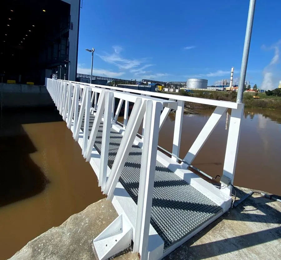 Pasarela de acceso a una obra de toma